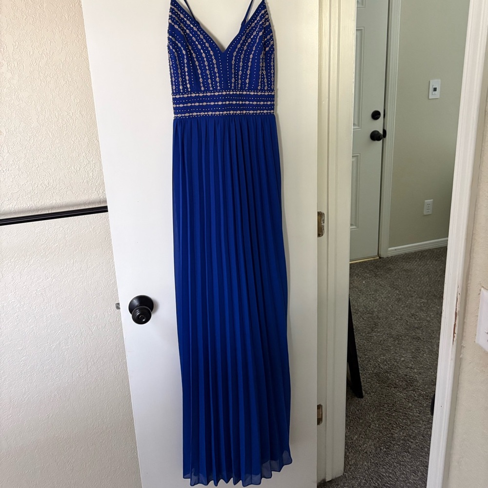 NWT Lulu's Royal Blue Beaded Maxi Dress
